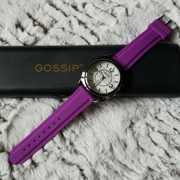 💗5/$25💗 Gossip Quartz Wristwatch Purple Silicone Band - Picture 1 of 8